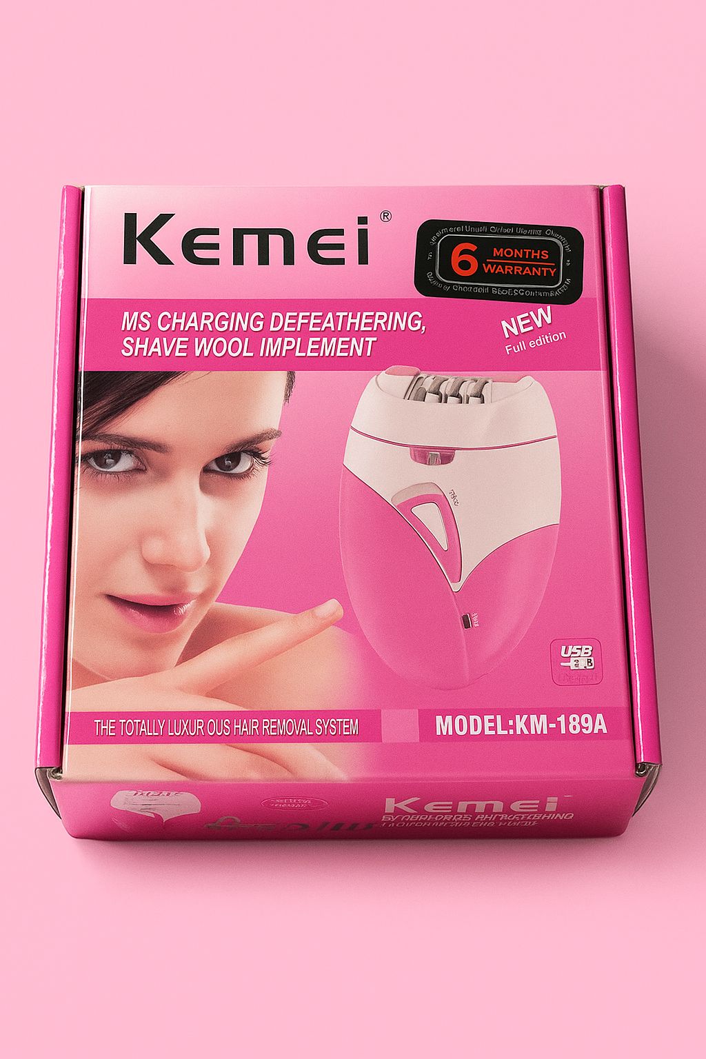 LADIES EPILATOR KM-189 PAIN LESS HAIR REMOVER