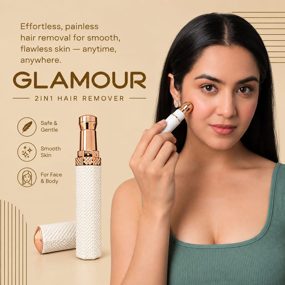 GLAMOUR POCKET-2IN1 | FACE &amp; EYEBROW HAIR REMOVER