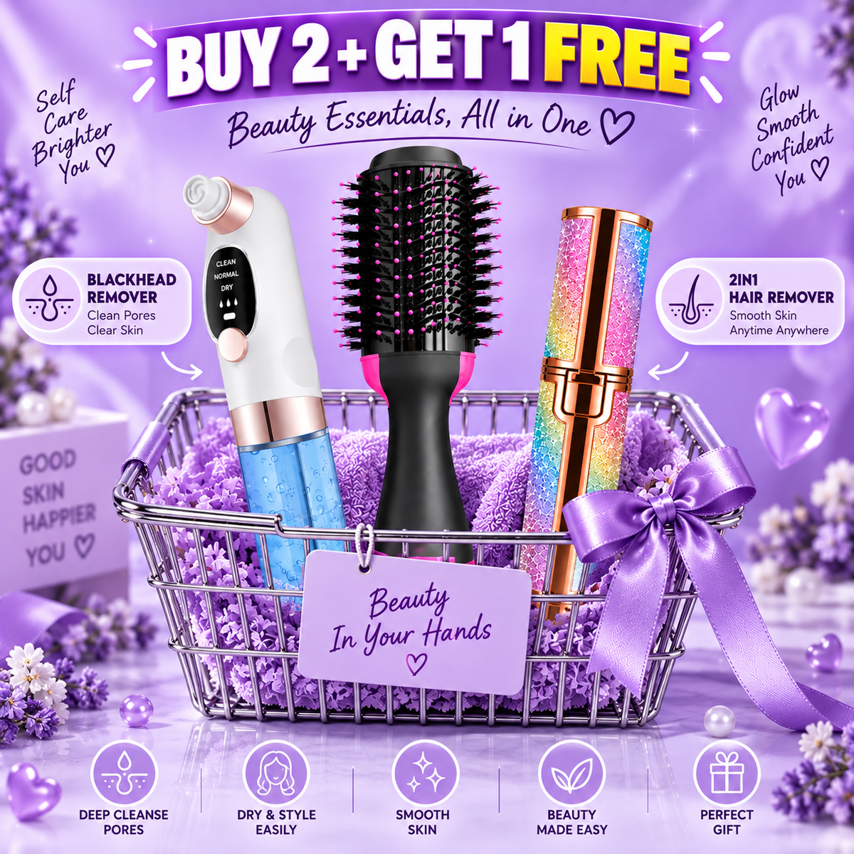 GLAMOUR BUDGET DEAL 2 | HYDRA-FACIAL OR DRYER BURSH + FREE 2IN1