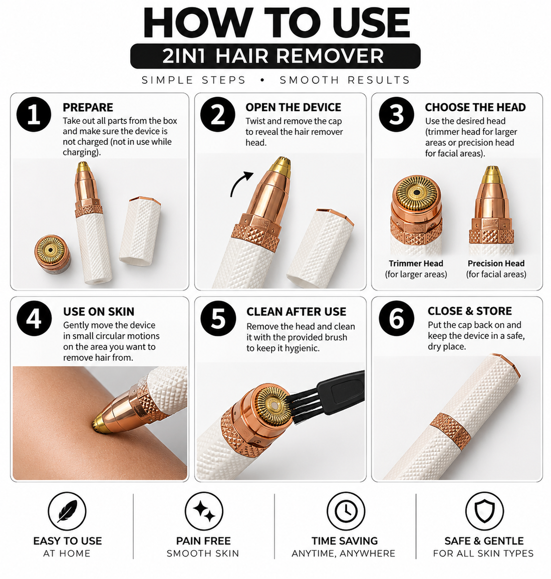 GLAMOUR POCKET-2IN1 | FACE &amp; EYEBROW HAIR REMOVER